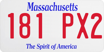 MA license plate 181PX2