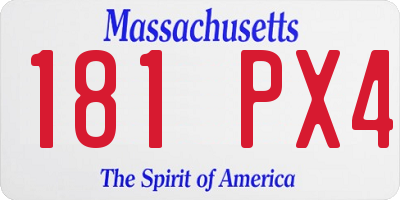 MA license plate 181PX4
