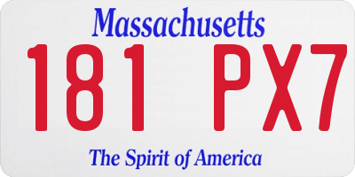 MA license plate 181PX7