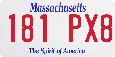 MA license plate 181PX8