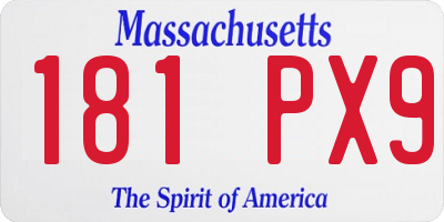 MA license plate 181PX9