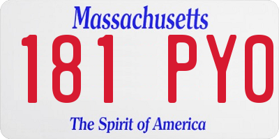 MA license plate 181PY0