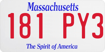 MA license plate 181PY3