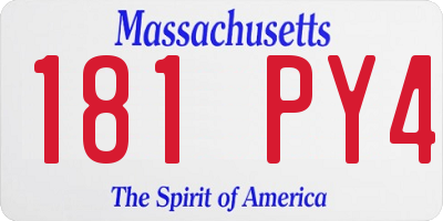 MA license plate 181PY4