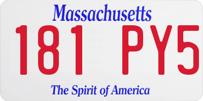 MA license plate 181PY5