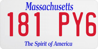 MA license plate 181PY6