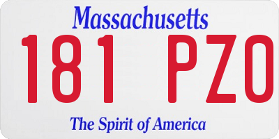 MA license plate 181PZ0