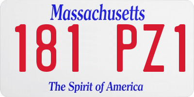 MA license plate 181PZ1