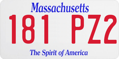 MA license plate 181PZ2