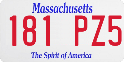 MA license plate 181PZ5