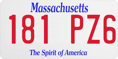 MA license plate 181PZ6