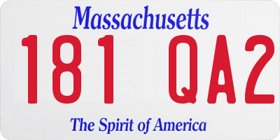 MA license plate 181QA2