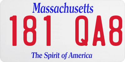 MA license plate 181QA8