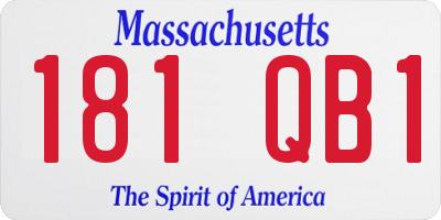 MA license plate 181QB1