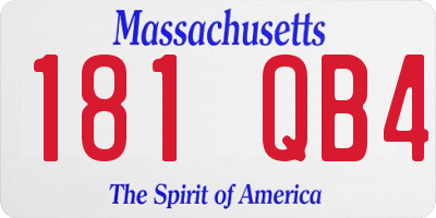 MA license plate 181QB4