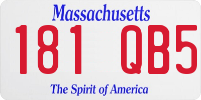 MA license plate 181QB5