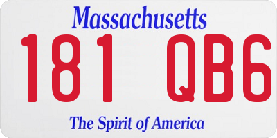 MA license plate 181QB6