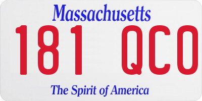 MA license plate 181QC0