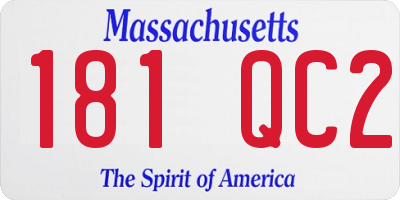 MA license plate 181QC2