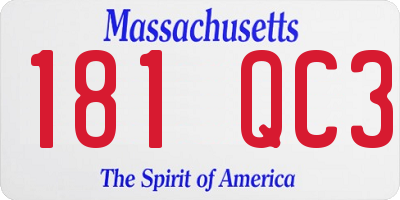 MA license plate 181QC3