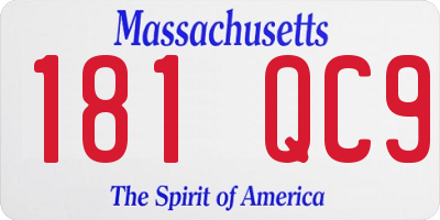 MA license plate 181QC9