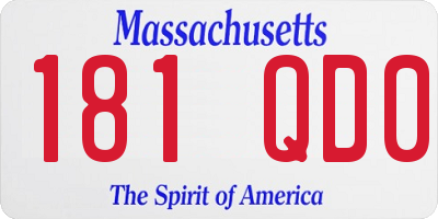 MA license plate 181QD0