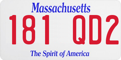 MA license plate 181QD2
