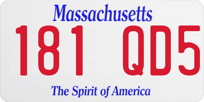 MA license plate 181QD5