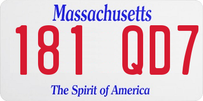 MA license plate 181QD7