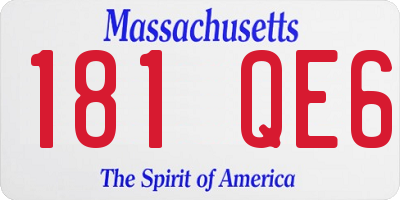 MA license plate 181QE6