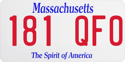 MA license plate 181QF0