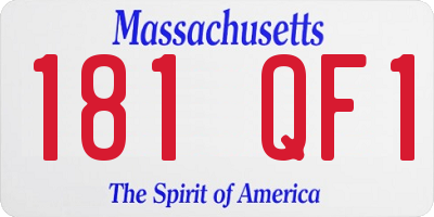 MA license plate 181QF1