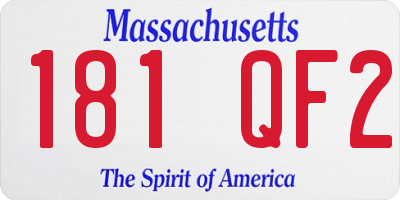 MA license plate 181QF2
