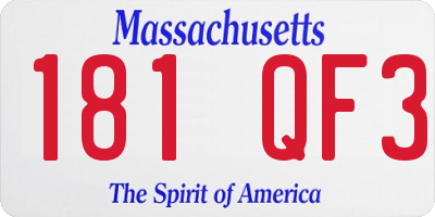 MA license plate 181QF3