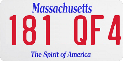 MA license plate 181QF4