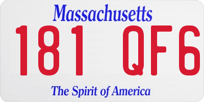 MA license plate 181QF6