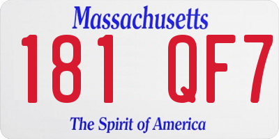 MA license plate 181QF7