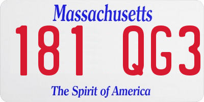 MA license plate 181QG3