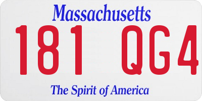 MA license plate 181QG4