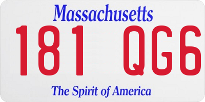 MA license plate 181QG6