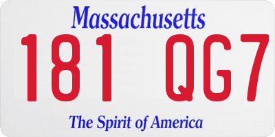 MA license plate 181QG7