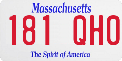 MA license plate 181QH0