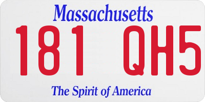 MA license plate 181QH5