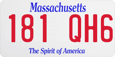 MA license plate 181QH6