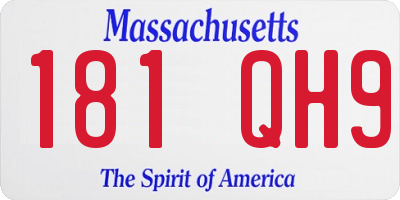 MA license plate 181QH9