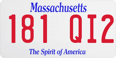 MA license plate 181QI2