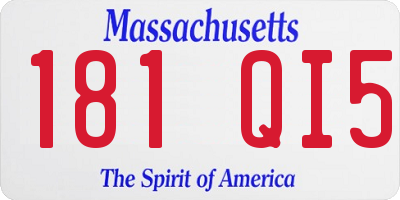 MA license plate 181QI5