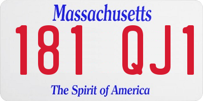 MA license plate 181QJ1