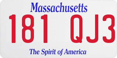 MA license plate 181QJ3