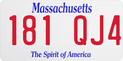 MA license plate 181QJ4